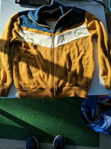 Vintage 70's 80's Sun Spots Running Jacket, Blue/brown, See Pics, Size M