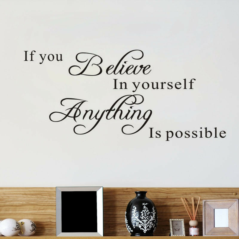 Romantic English Language Believe In Yourself Home Decor Wallpapers Art Mural
