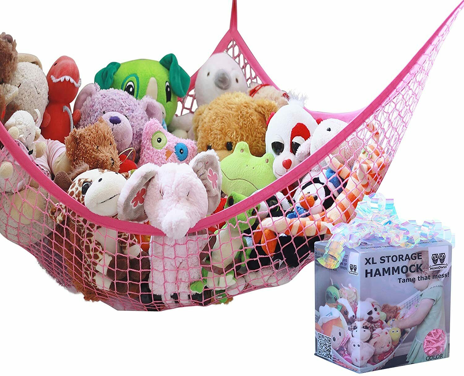 Miniowls Toy Hammock Organizer For Stuffed Animals Perfect Storage Idea For Tedd