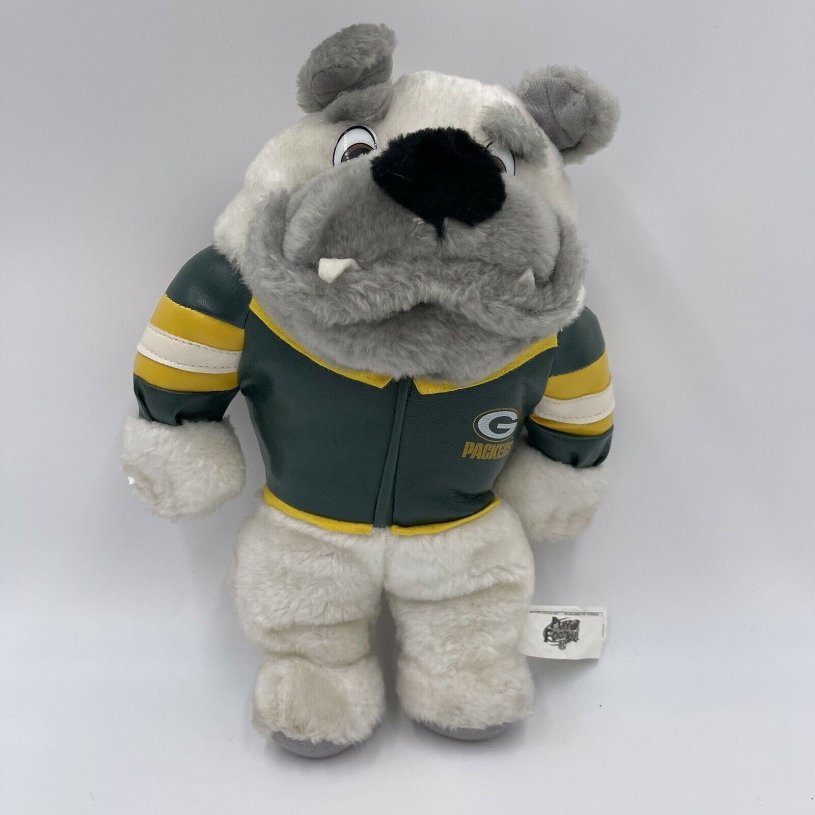 Green Bay Packers Nfl Stuffed Bulldog Mascot Toy Play Football 1998