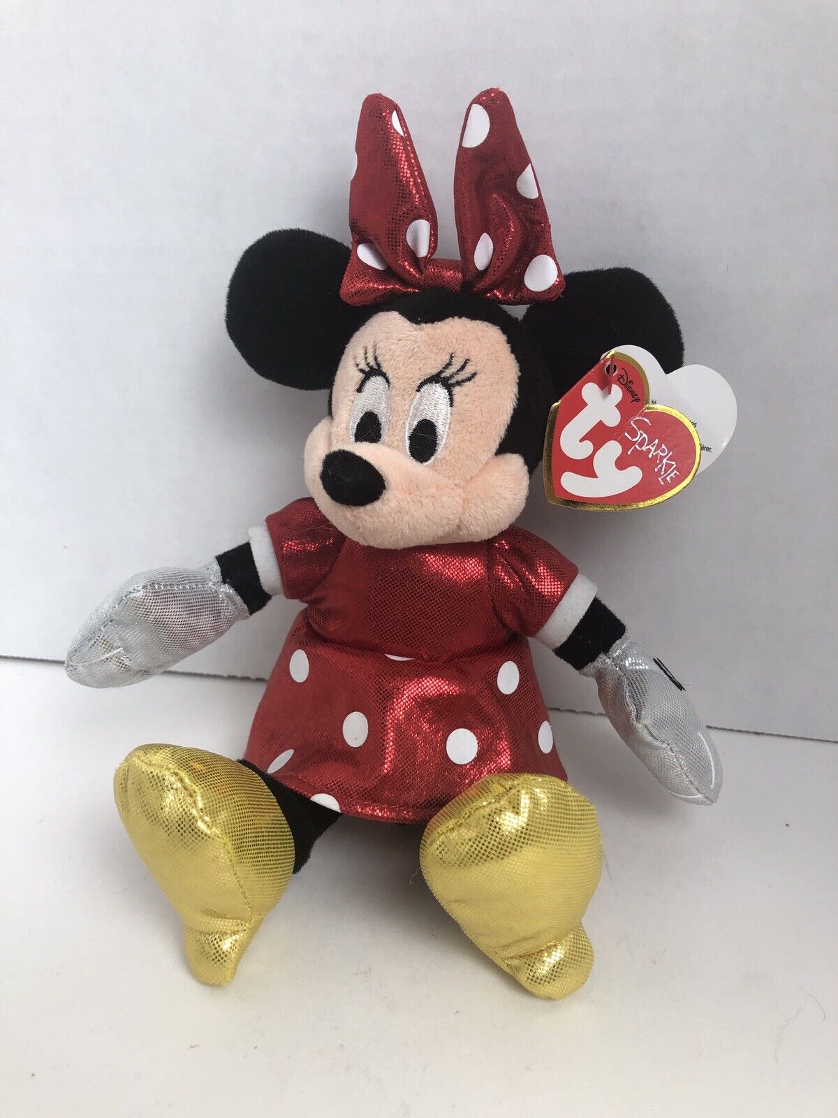 Ty Beanie Baby - Disney Sparkle - Minnie Mouse (red Dress) (8 Inch) - Mwmts