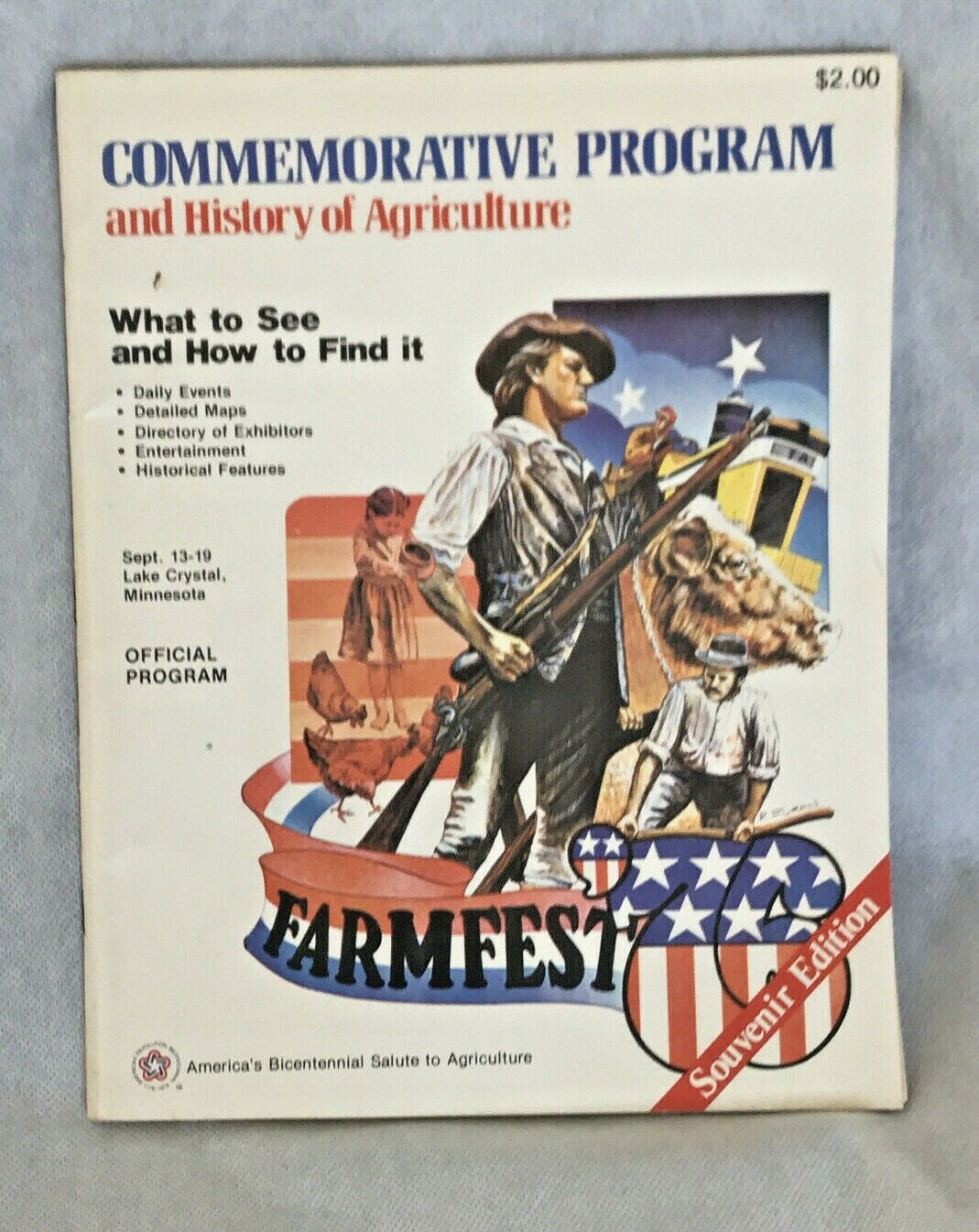 Vintage 1976 Farmfest  Commemorative Program And History Of Agriculture Mn Rare