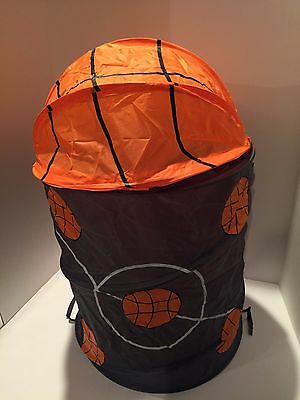 Pop Up Foldable Clothes Laundry Hamper Basket Storage Bin Kids Sports Basketball