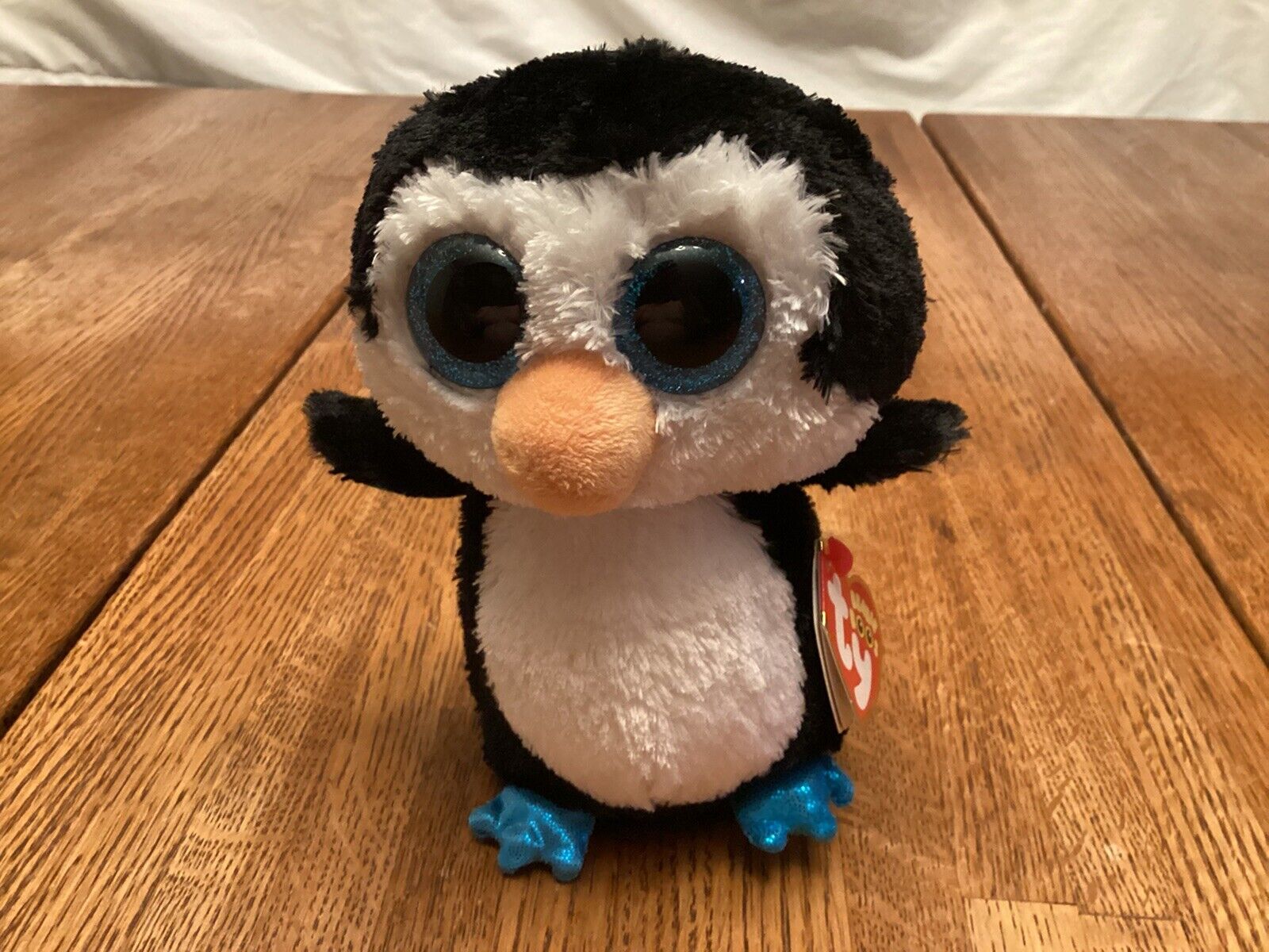 Ty Beanie Boos 2015 Waddles Blue 6" Plush Penguin Stuffed Animal With Tags New